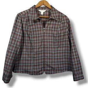 Vintage C&B Women XL Plaid Barn Jacket Shacket Old Money Academia